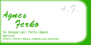 agnes ferko business card